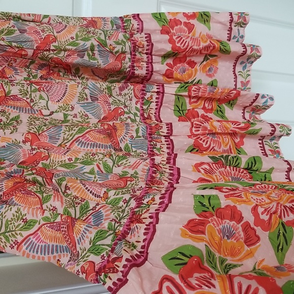 FARM Rio Smocked Top Midi Dress in Pink Macaw Flight - Picture 7 of 16